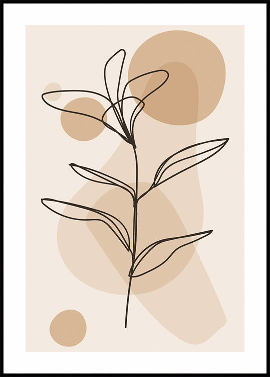 a drawing of a plant on a beige background