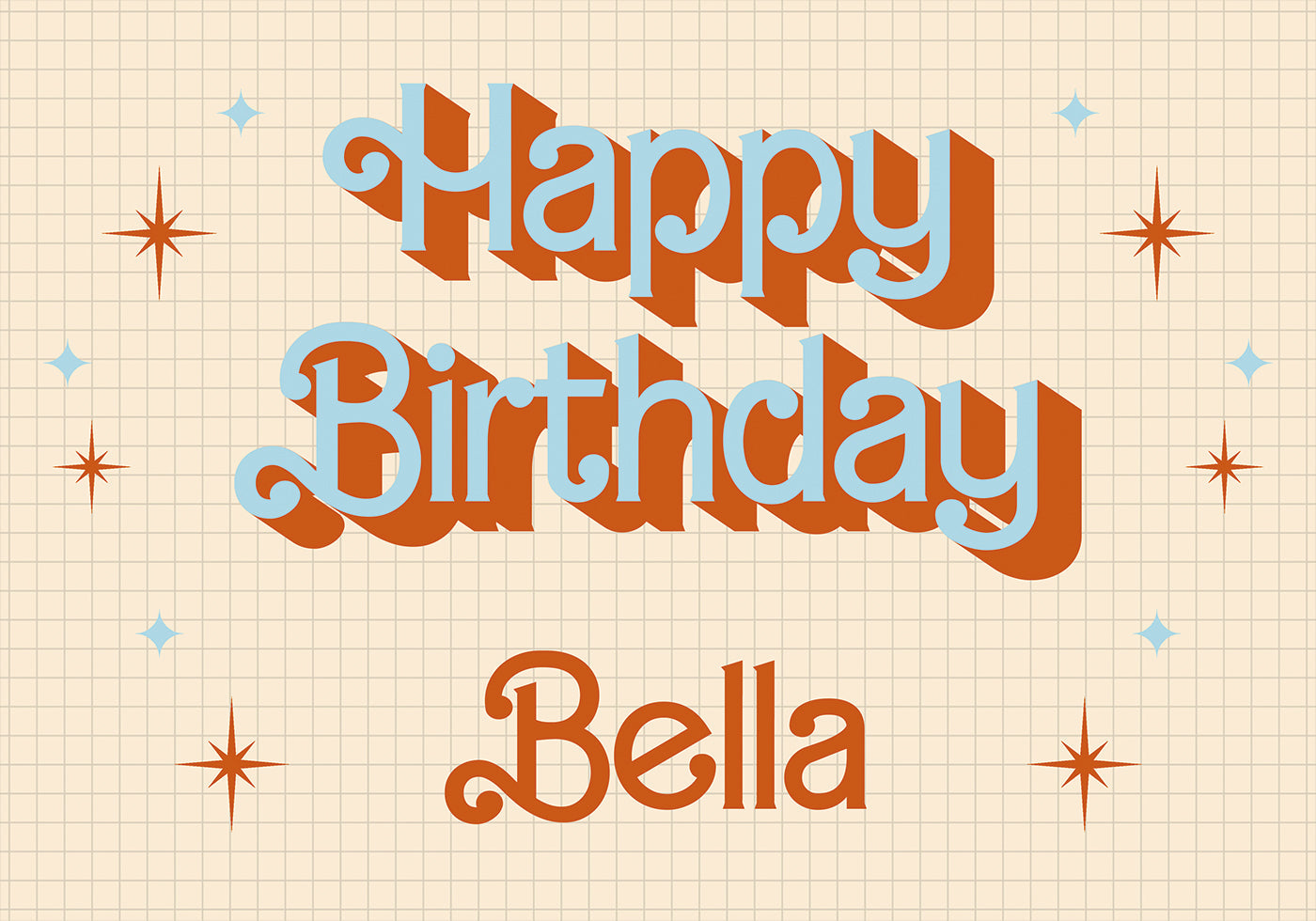 Retro Happy Birthday Personal Poster - Posterbox