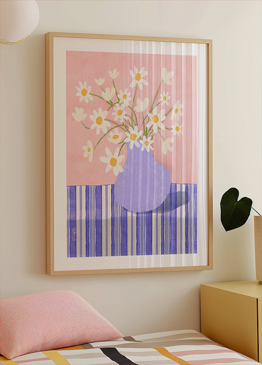 Quirky Daisies in a Vase Plakat - Posterbox