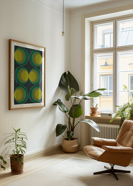 Retro Gradient Circles Forest Green Sulphur (NEW) - Posterbox