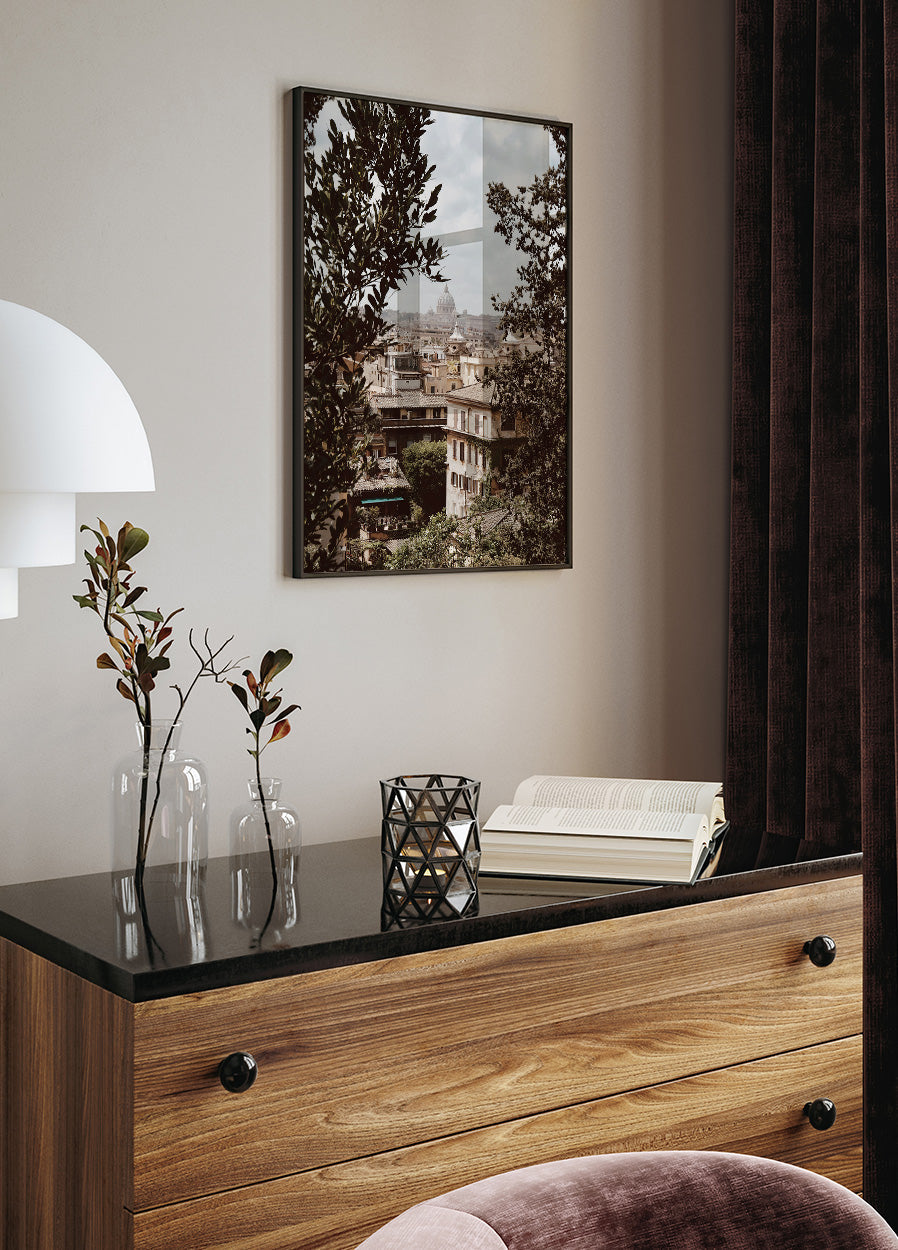 A View Of Rome Through The Leaves Plakat - Posterbox.dk