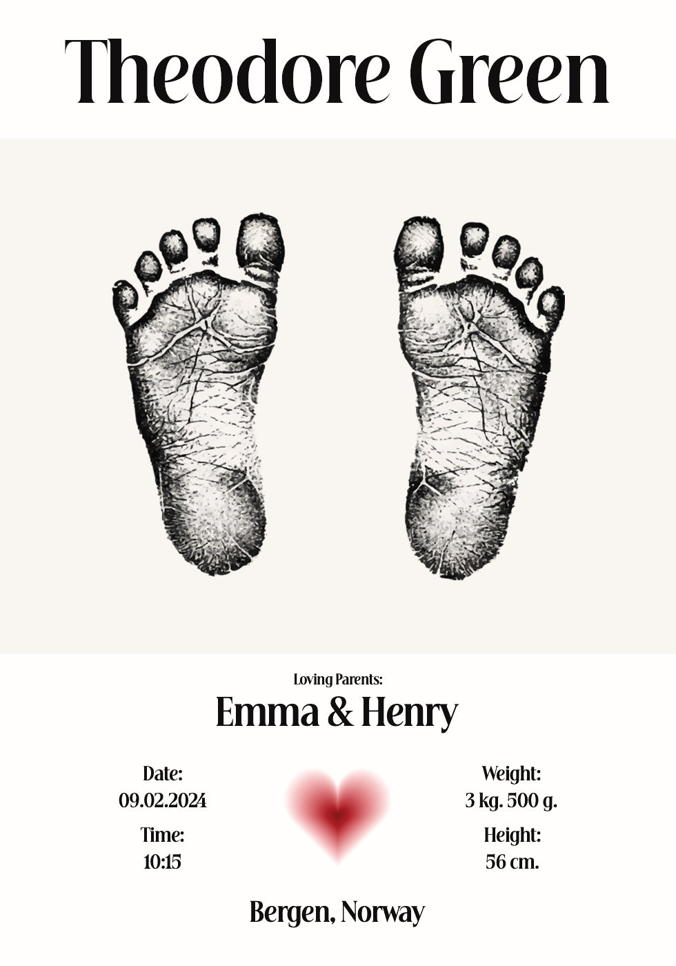 Affiche personnelle empreinte de bébé