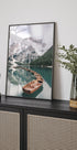 Boats At Braies Lake Plakat - Posterbox.dk