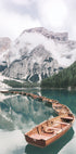 Boats At Braies Lake Plakat - Posterbox.dk