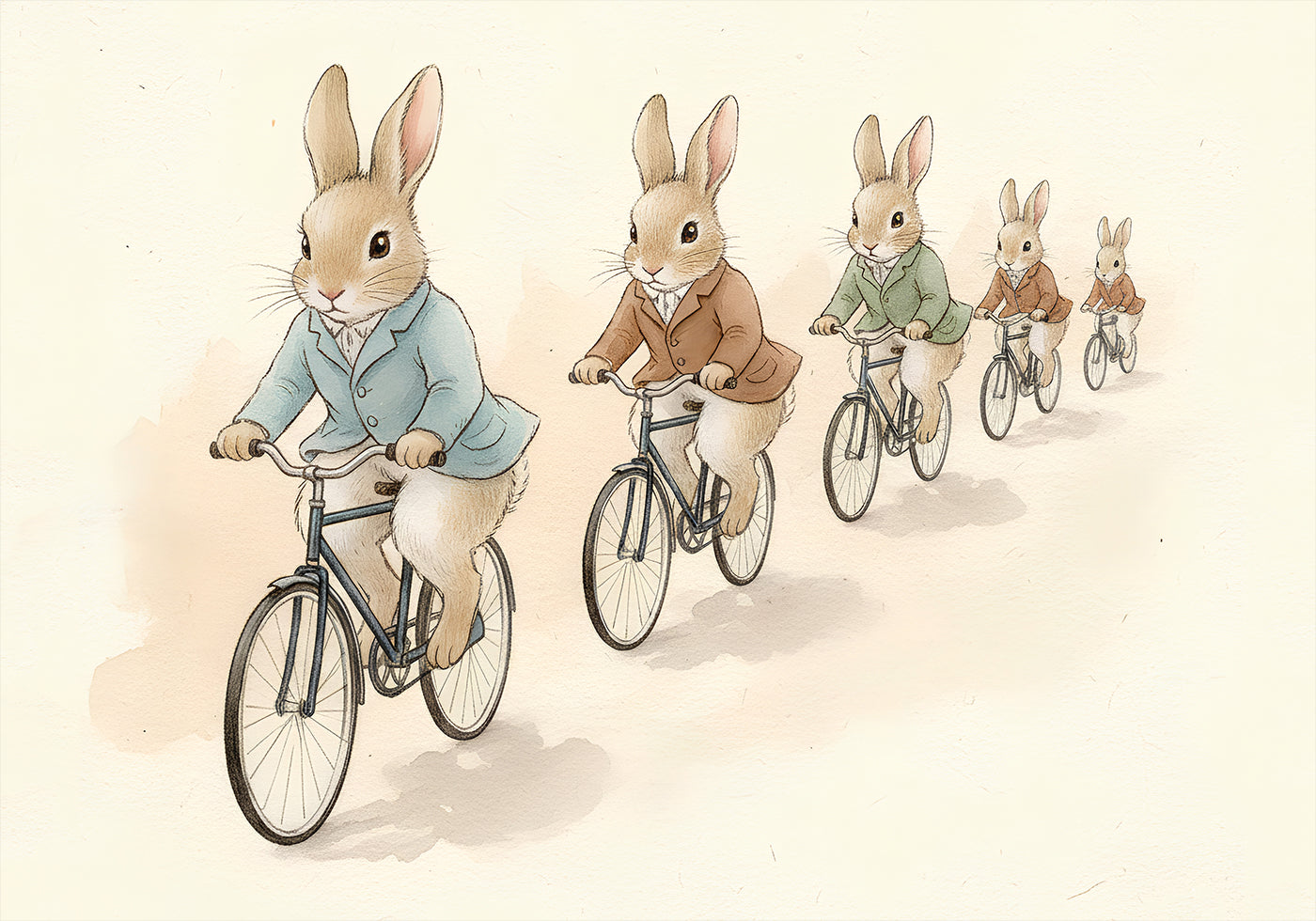 Amis lapins à vélo Poster