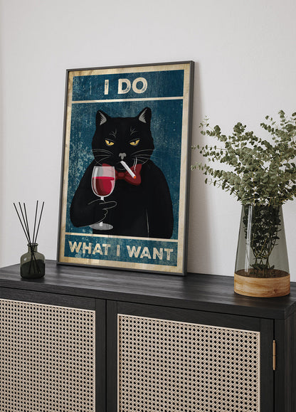 Affiche sur l'attitude confiante du chat