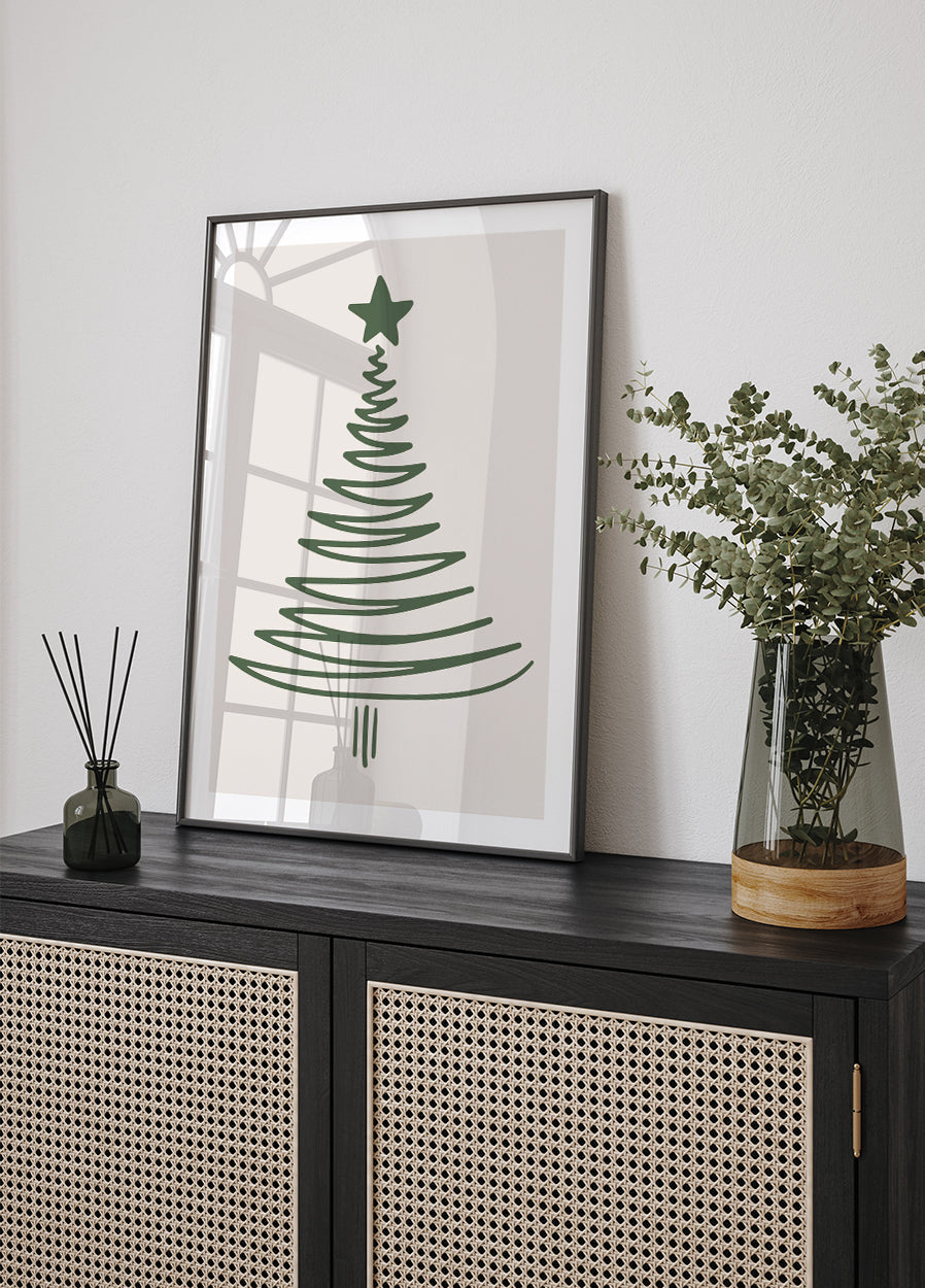 Affiche simple sur le sapin de Noël