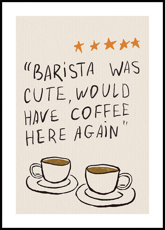 Affiche "Barista était mignon"