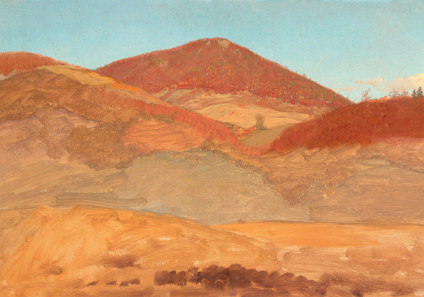 Drawing Hilly Landscape Autumn By Frederic Edwin Church Plakat - Posterbox.dk