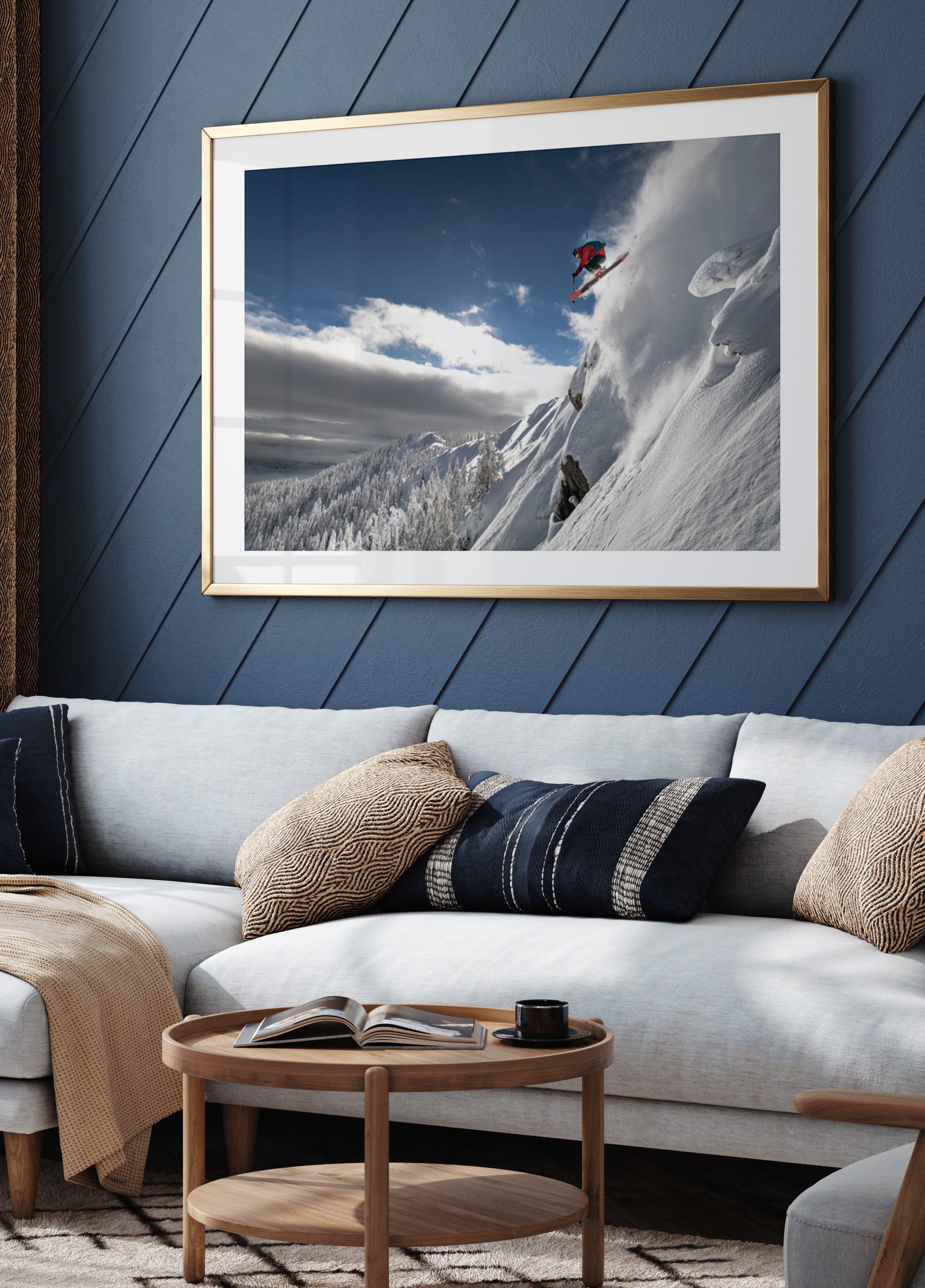 Saut à ski extrême en montagne