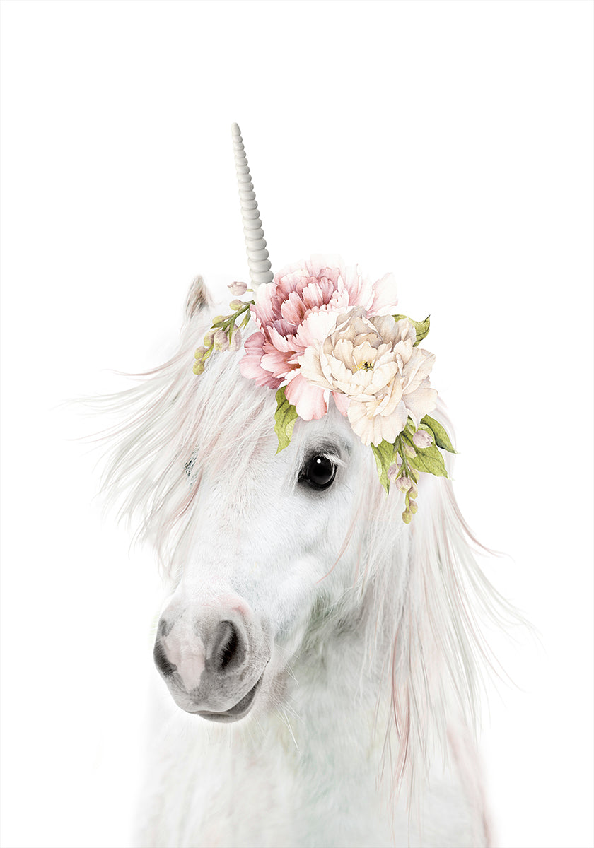 Licorne florale Poster