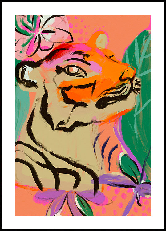 Fleur de tigre vibrante Poster