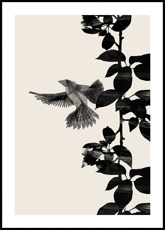 Oiseau Botanique une affiche 20x30