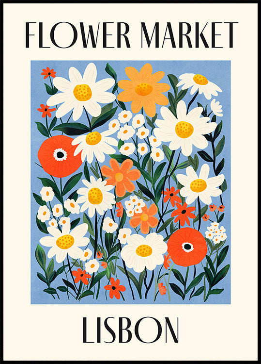 Marché aux fleurs Lisbonne Portugal Poster