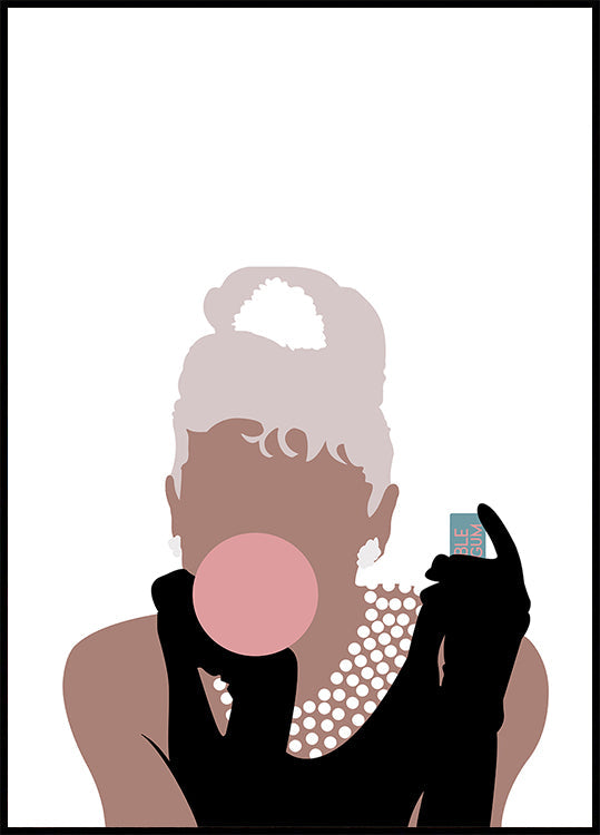 Fille de bubble-gum Poster