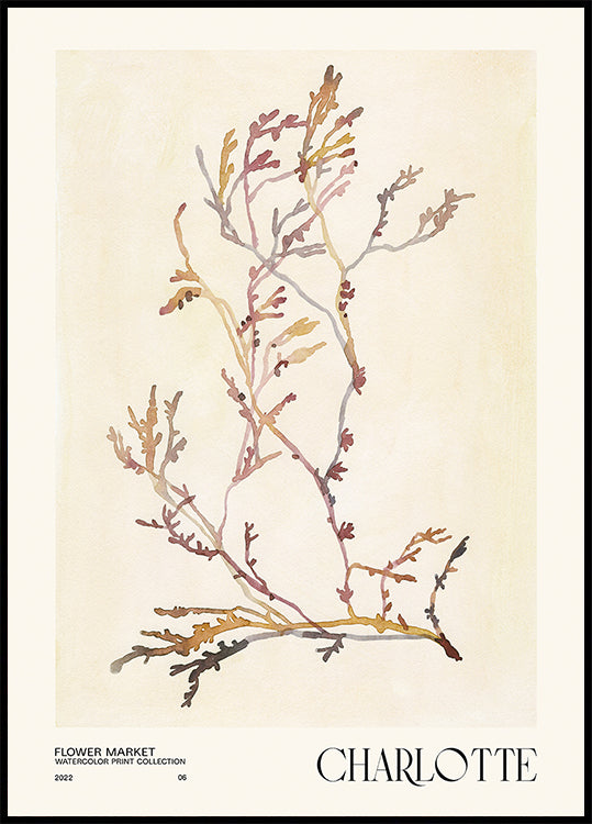 Collection d'impressions à l'aquarelle. Marché aux fleurs - Charlotte