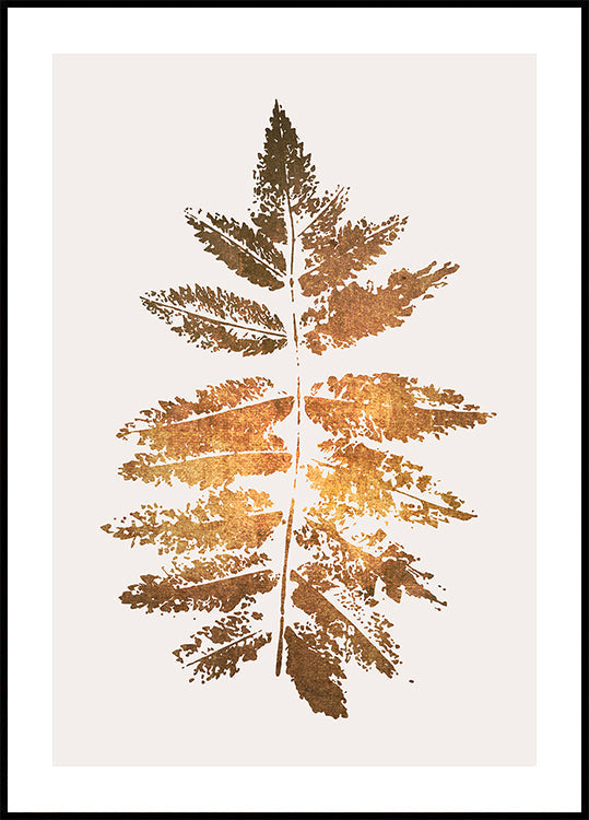 Imprimé Feuille De Chêne Doré