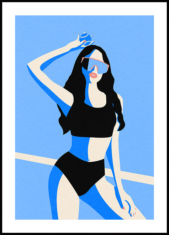 Fille sportive bleue