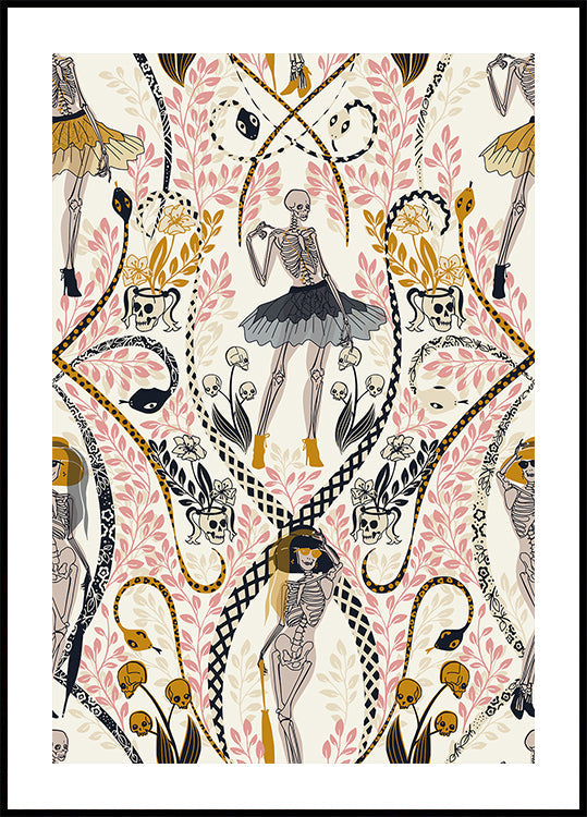 Modèle blanc antique de fashionista gothique Poster