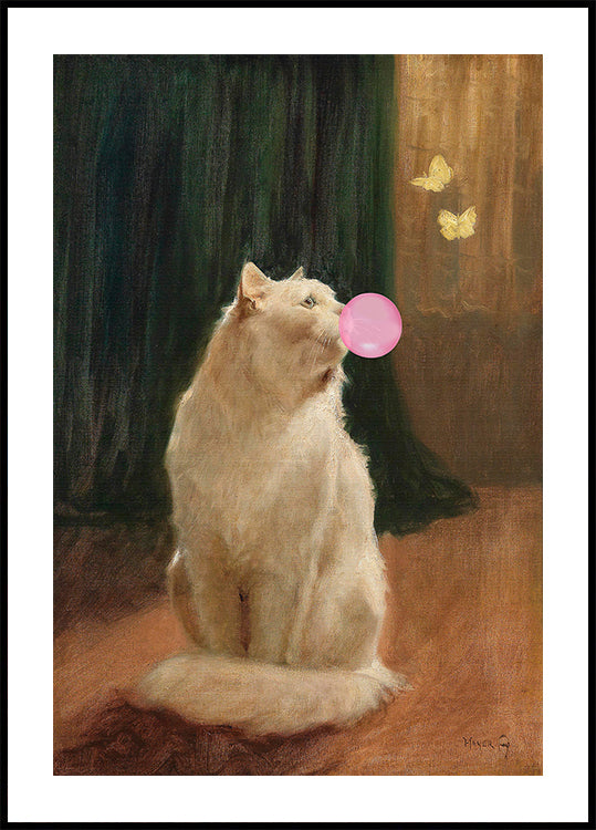 Bubble Gum et chat Poster