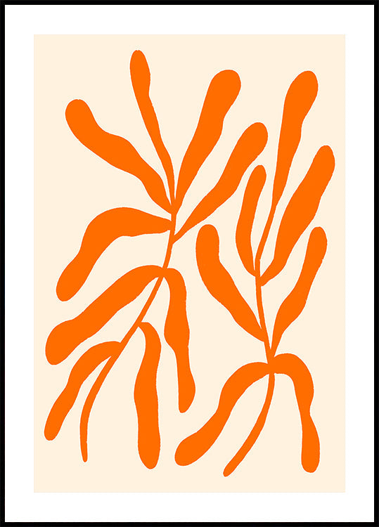 Branches stylisées orange Poster