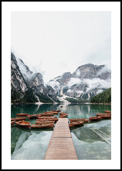 Affiche de bateaux sur le lac 