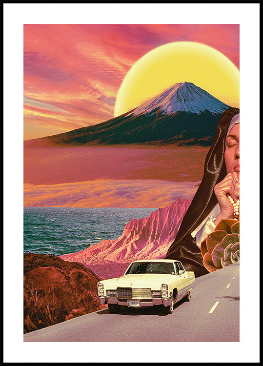 Collage de paysage rétro