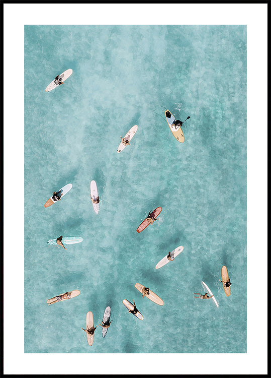 Surfeurs en mer n°2 Poster