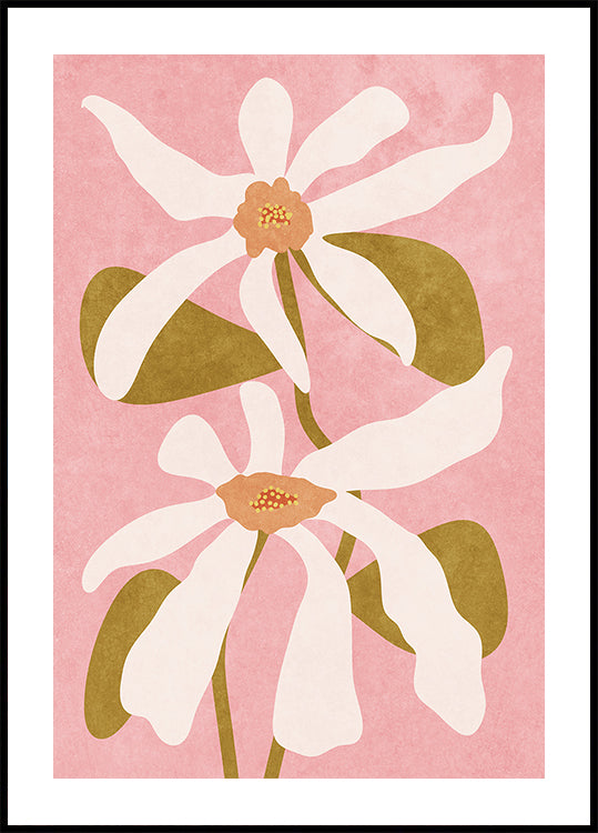 Fleurs abstraites en affiche