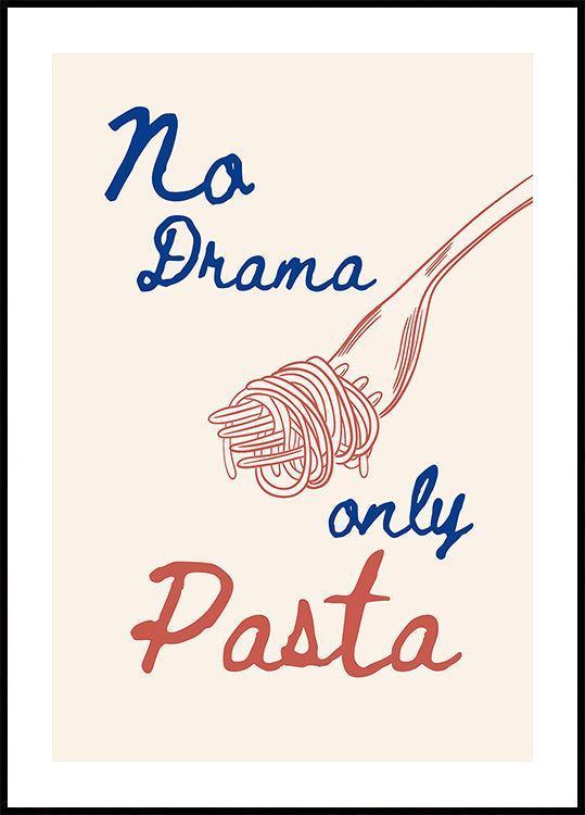 Pas de drame seulement des pâtes, Illustration + Texte