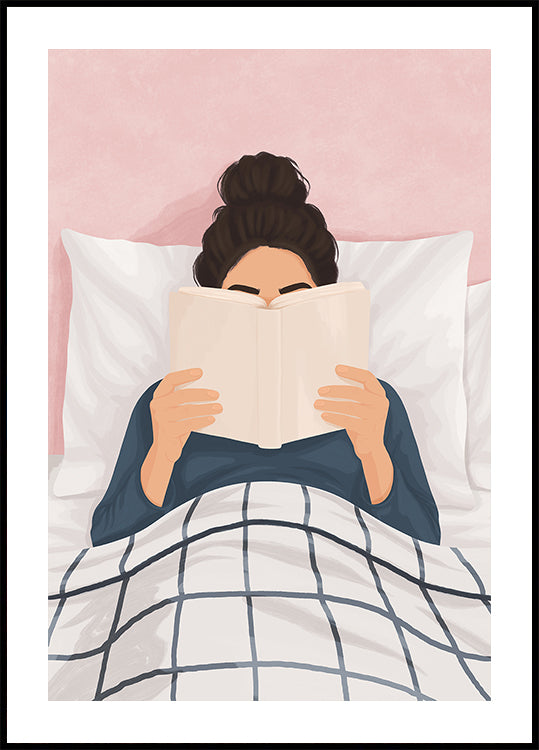 Fille lisant un livre Poster