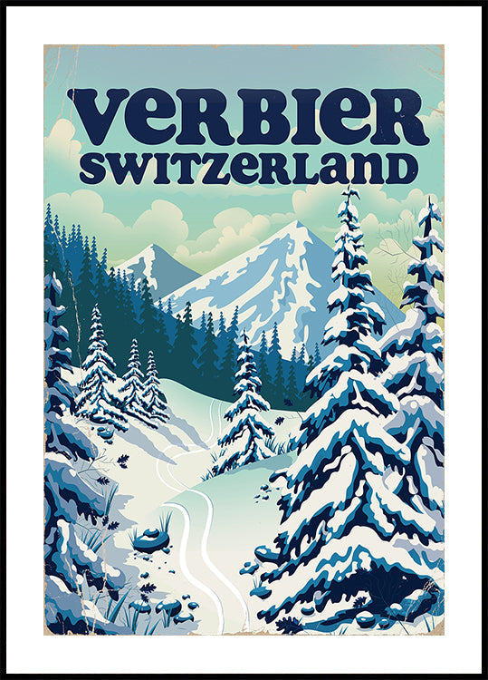 Affiche de ski de Verbier Suisse (NOUVEAU)