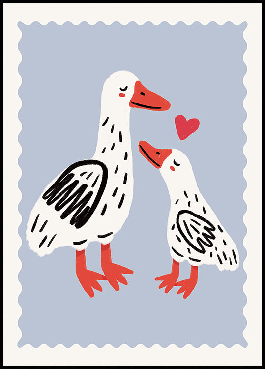 Mère canard et caneton Poster
