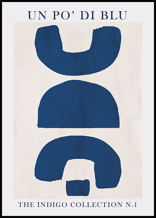 Affiche d'art aux formes bleues