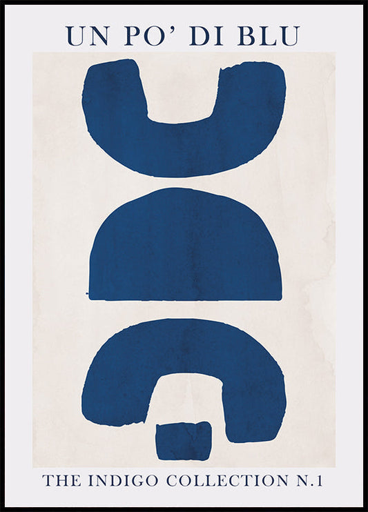 Affiche d'art aux formes bleues