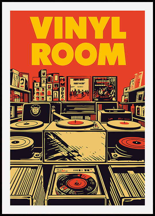 Affiche d’impression d’art de salle de vinyle