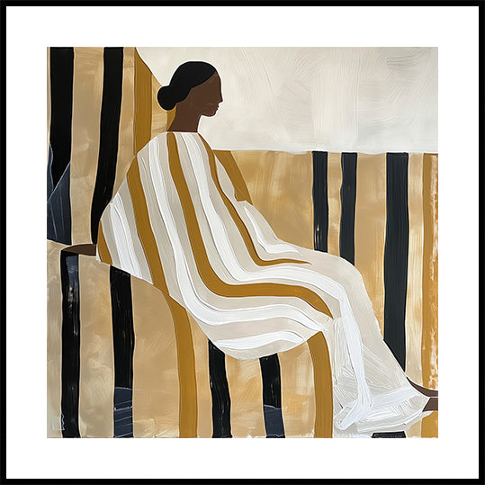 Dame à rayures Poster