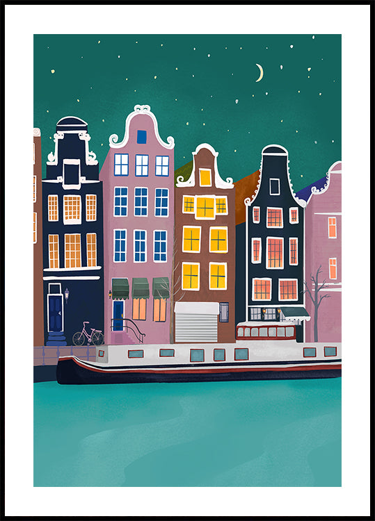Amsterdam by night Plakat