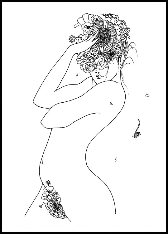 Fille de fleur Poster