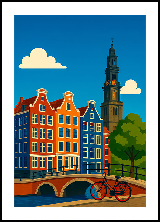Canal d'Amsterdam et vélo Poster