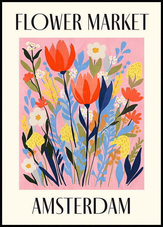 Marché aux fleurs Amsterdam Pays-Bas Poster