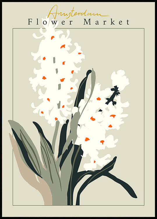 Affiche Jacinthe du marché aux fleurs d'Amsterdam