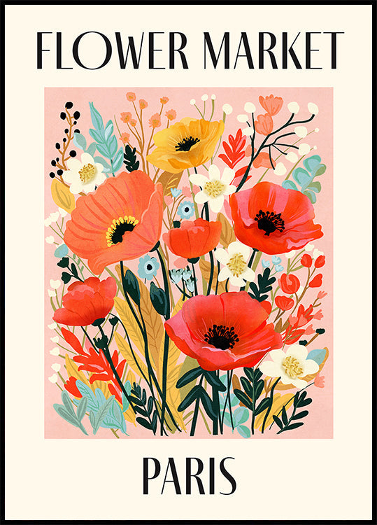 Marché aux fleurs Paris France Poster
