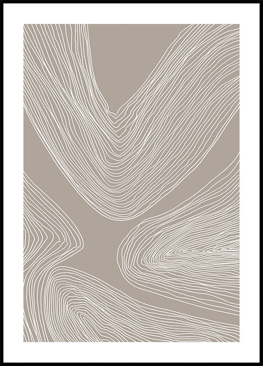 Dessin au trait de contours fluides Poster