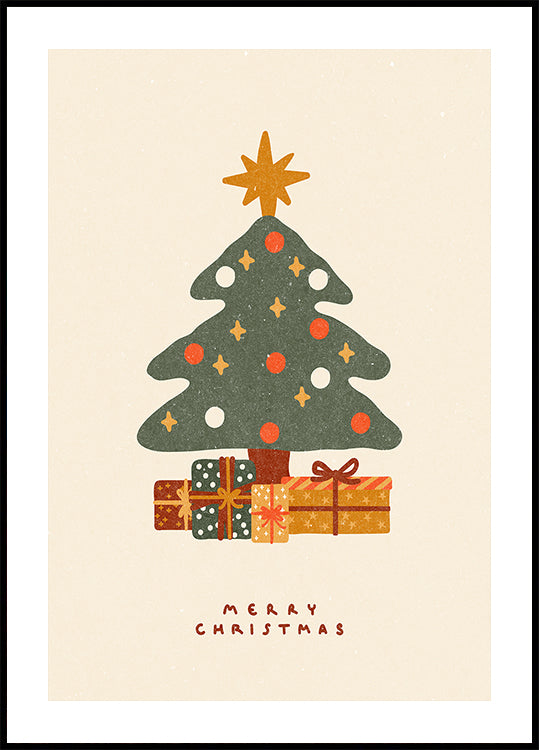 Poster Arbre de Noël avec des cadeaux