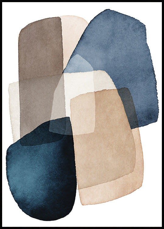 Blocs bleu marron Poster