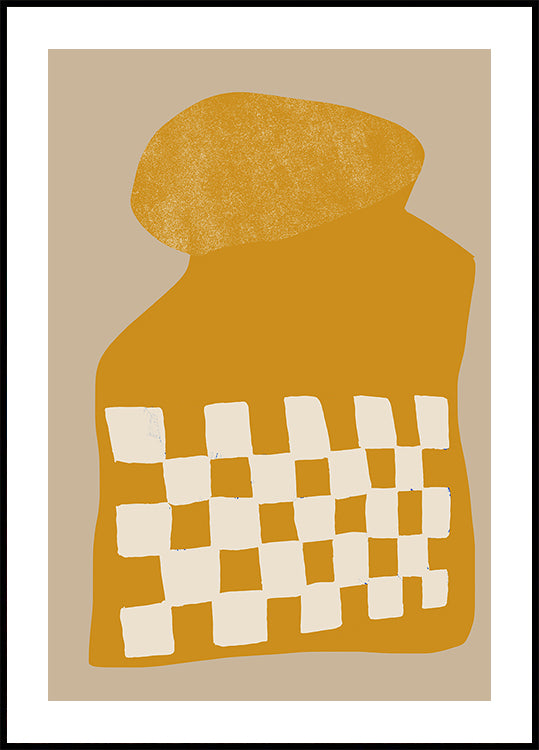 Forme à carreaux dorés
