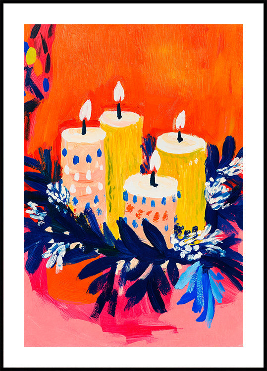 Lueur de bougie rayonnante Poster
