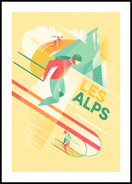 Affiche de ski rétro