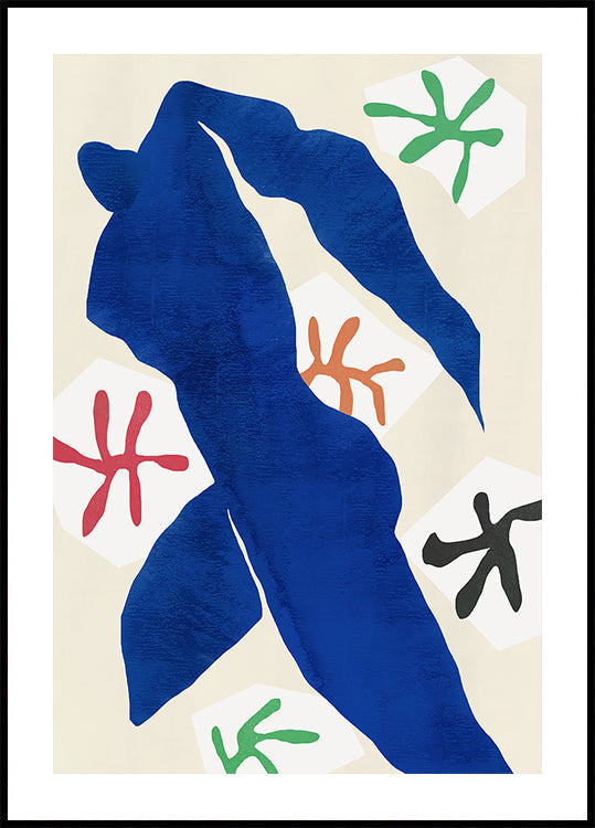 Figure bleue abstraite Poster